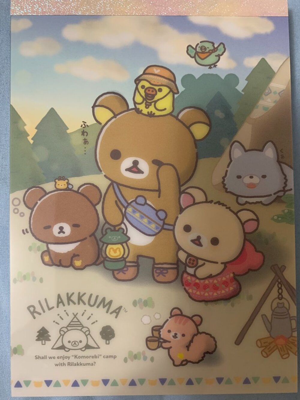 San-X Rilakkuma "Komorebi Camp" Large Memo Pad